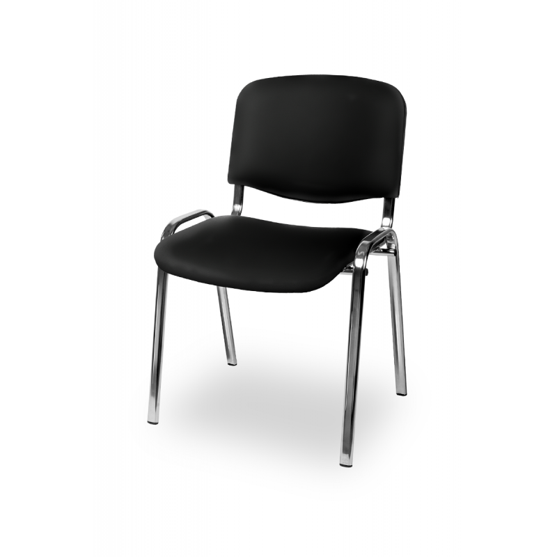 Conference chair ISO 24H CR T0111 black eco-leather