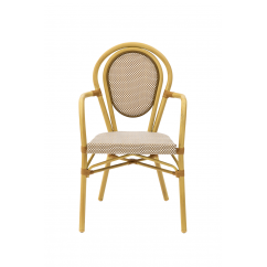 Technorattan Chair RICCARDO ARM Brown-Beige