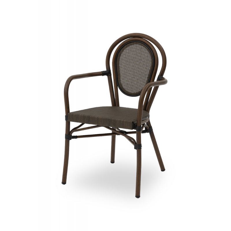 Technorattan Chair RICCARDO ARM Dark Anthracite