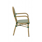 Technorattan Chair RICCARDO ARM Green-White