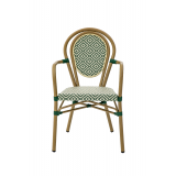 Technorattan Chair RICCARDO ARM green