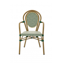 Technorattan Chair RICCARDO ARM Green-White