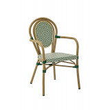 Technorattan Chair RICCARDO ARM green