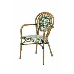 Technorattan Chair RICCARDO ARM Green-White