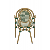 Technorattan Chair RICCARDO ARM green
