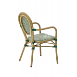Technorattan Chair RICCARDO ARM green