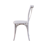 Wooden wedding chair CROSS-BACK WOOD white aged