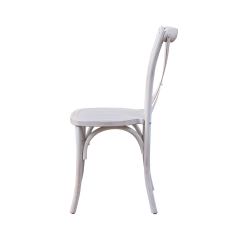 Wooden wedding chair CROSS-BACK WOOD white aged