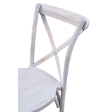 Wooden wedding chair CROSS-BACK WOOD white aged