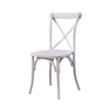 Wooden wedding chair CROSS-BACK WOOD white aged