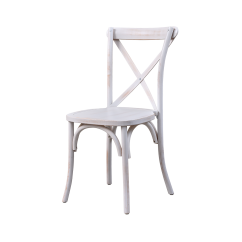 Wooden wedding chair CROSS-BACK WOOD white aged