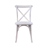 Wooden wedding chair CROSS-BACK WOOD white aged