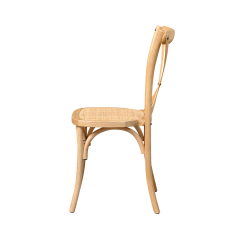 Wooden wedding chair CROSS-BACK WOOD RATTAN natural