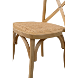 Wooden wedding chair CROSS-BACK WOOD RATTAN natural