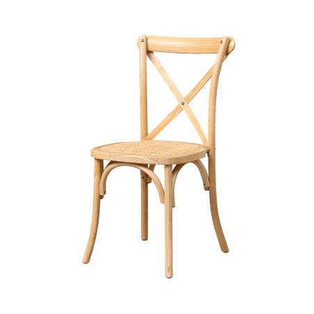 Wooden wedding chair CROSS-BACK WOOD RATTAN natural