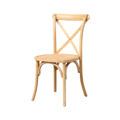 Wooden wedding chair CROSS-BACK WOOD RATTAN natural