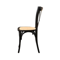 Wooden wedding chair CROSS-BACK WOOD RATTAN black