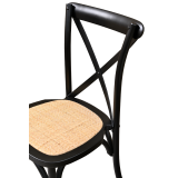 Wooden wedding chair CROSS-BACK WOOD RATTAN black