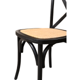 Wooden wedding chair CROSS-BACK WOOD RATTAN black