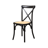 Wooden wedding chair CROSS-BACK WOOD RATTAN black