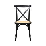 Wooden wedding chair CROSS-BACK WOOD RATTAN black