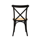 Wooden wedding chair CROSS-BACK WOOD RATTAN black