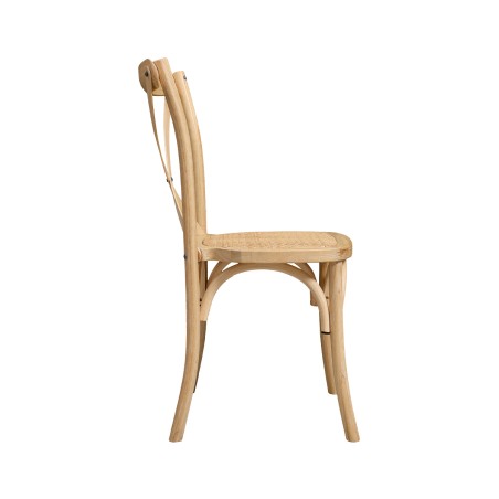 Wooden wedding chair CROSS-BACK WOOD RATTAN natural whitewashed