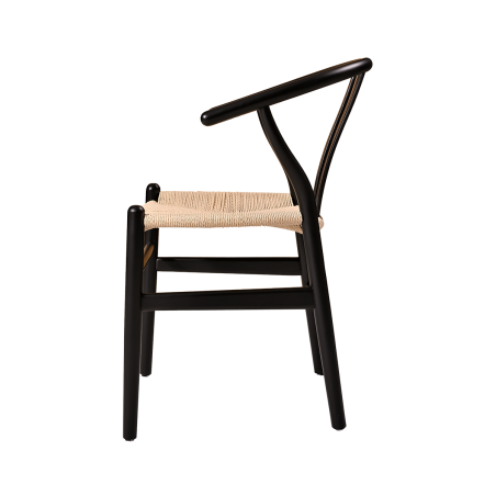 Wooden restaurant chair WISHBONE black