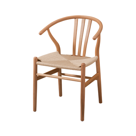 Wooden restaurant chair WISHBONE natural