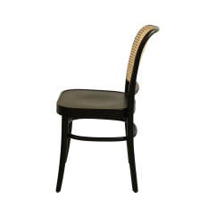 Wooden Restaurant Chair LOOMI 811 Rattan Black