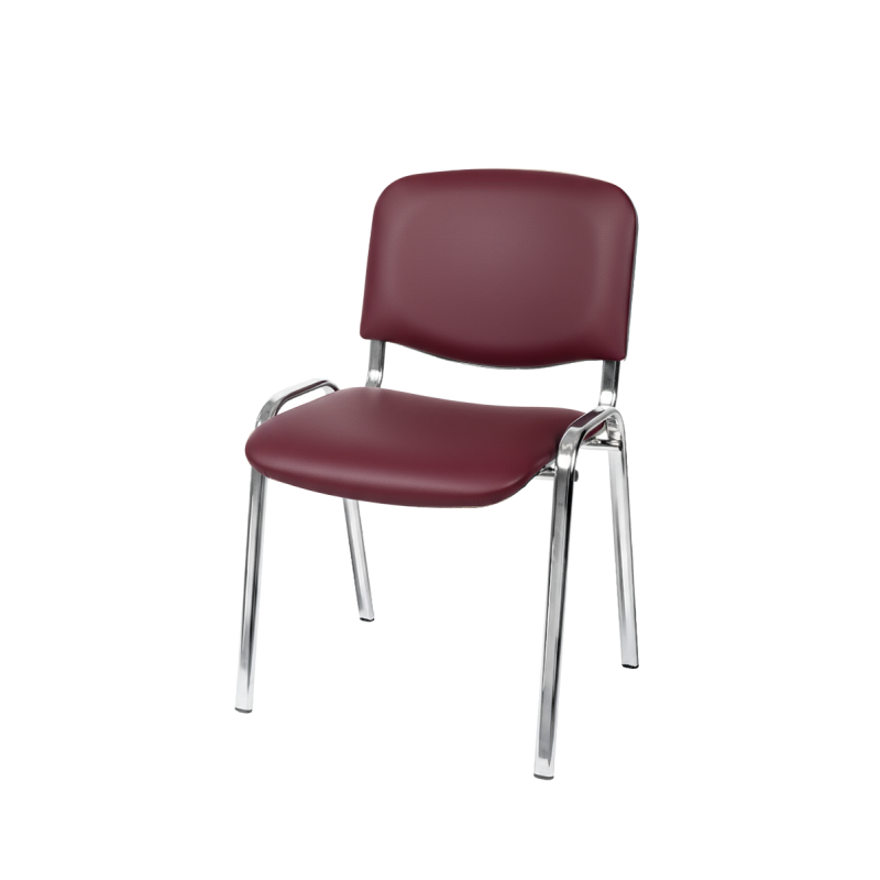 Conference chair ISO 24H CR T0033 burgundy eco-leather