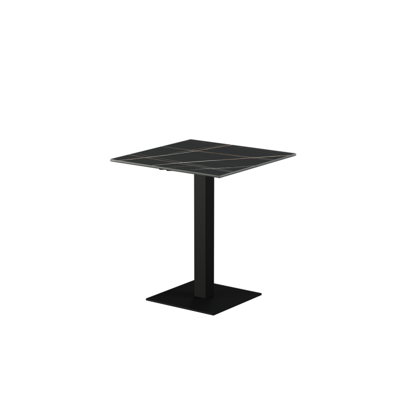 Beer Garden Table ALFA S black sintered stone tabletop