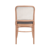 Wooden Restaurant Chair LOOMI 811 Rattan Grey Seat