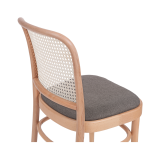 Wooden Restaurant Chair LOOMI 811 Rattan Grey Seat