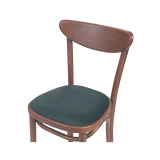 Wooden Restaurant Chair BOOMERANG with Green Seat