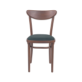 Wooden Restaurant Chair BOOMERANG with Green Seat