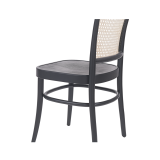 Wooden Restaurant Chair LOOMI 811 Rattan Black