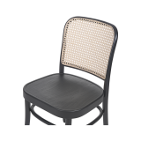 Wooden Restaurant Chair LOOMI 811 Rattan Black