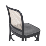 Wooden Restaurant Chair LOOMI 811 Rattan Black