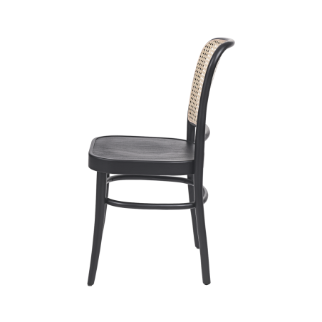 Wooden Restaurant Chair LOOMI 811 Rattan Black
