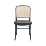 Wooden Restaurant Chair LOOMI 811 Rattan Black