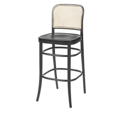 Wooden Restaurant Chair LOOMI 811 BAR Rattan Black