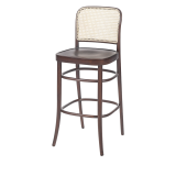 Wooden Restaurant Chair LOOMI 811 BAR Rattan Walnut