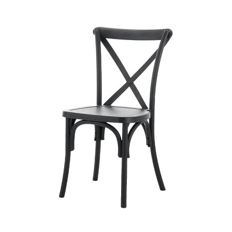 Wooden Wedding Chair CROSS-BACK WOOD Black
