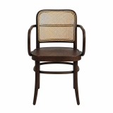 Wooden Restaurant Chair LOOMI 811 ARM Rattan Walnut