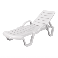 Plastic Sun Lounger COSTA ARM White