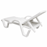 Plastic Sun Lounger COSTA ARM White