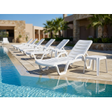 Plastic Sun Lounger COSTA ARM White