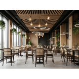 Wooden Restaurant Chair LOOMI 811 ARM Rattan Walnut