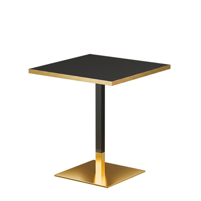 Bistro Table OMEGA 68x68 Anthracite with Gold Edging